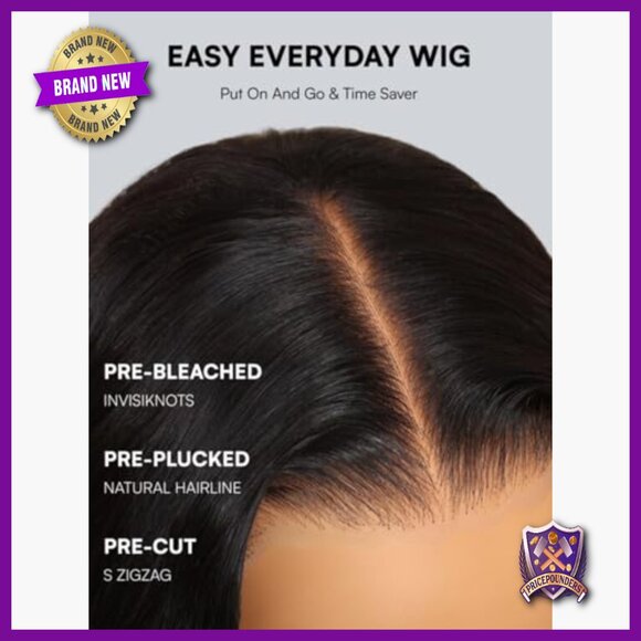 Human Hair Glueless Wig 18 Inch No Slip HD Lace Pre Cut Pre Plucked